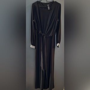MSK Black Embellished Wide Leg party Jumpsuit Large jeweled wrist worn once.